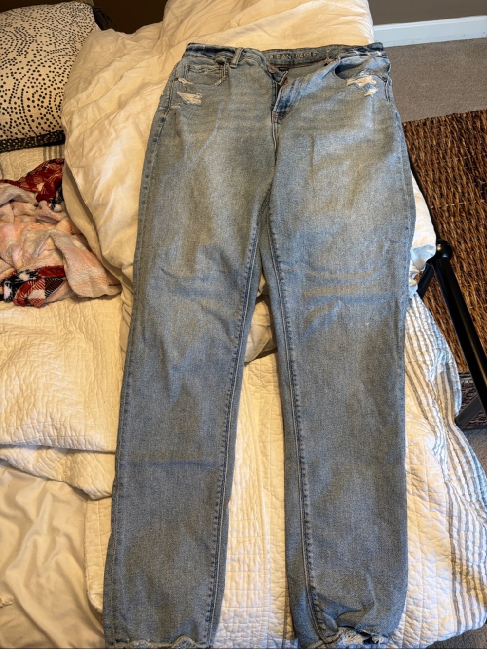 American Eagle Outfitters Light Blue Straight Leg Jeans